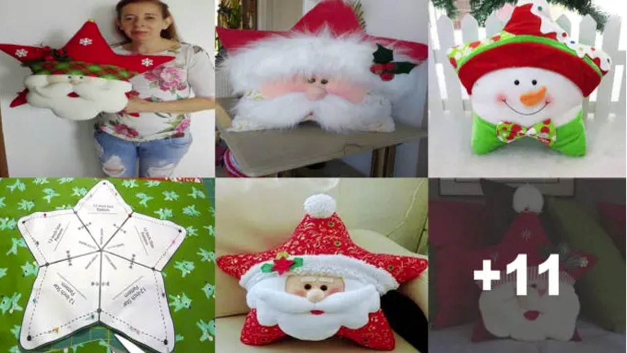 Curso de Cómo Hacer Cojines Navideños en Forma de Estrellas con Patrón Curso de Cómo Hacer Cojines Navideños en Forma de Estrellas con Patrón