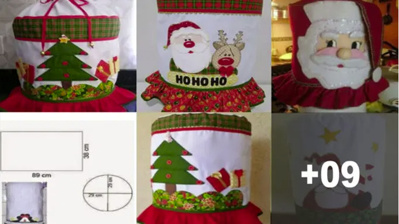 Curso de Cómo Hacer forro navideño para galon de agua con patron