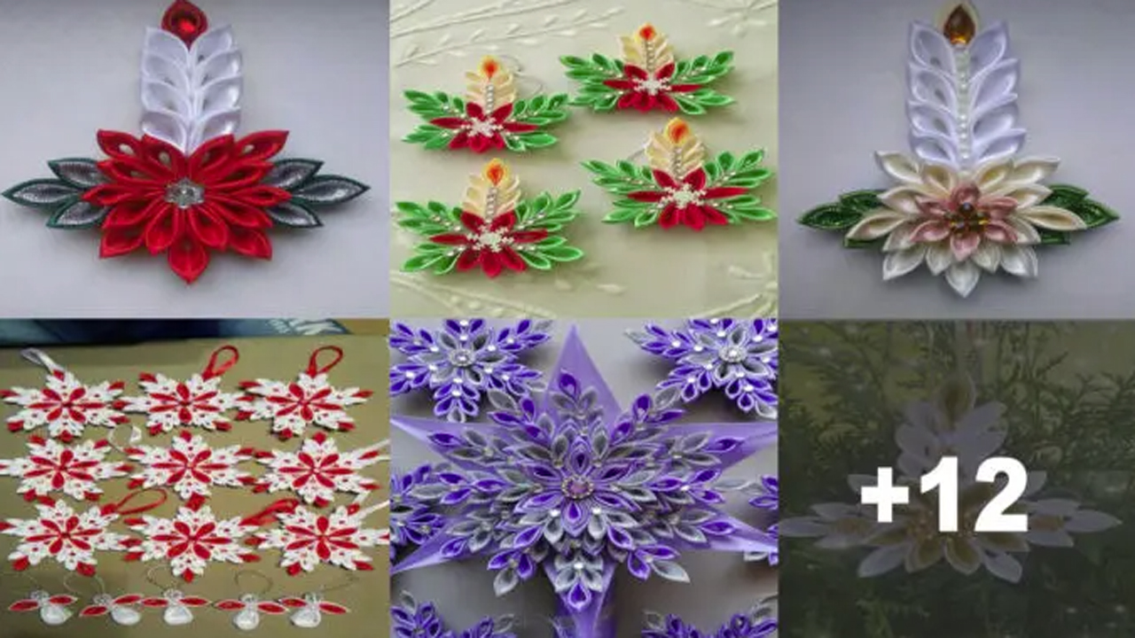 Curso de Cómo Hacer Flores con Cinta Navideña Paso a Paso