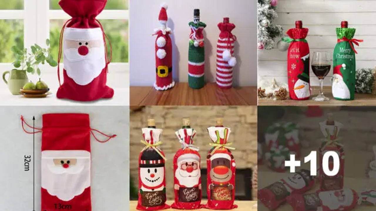 Curso de Cómo Hacer Forro De Botella De Vino Navideña Paso A Paso Curso de Cómo Hacer Forro De Botella De Vino Navideña Paso A Paso